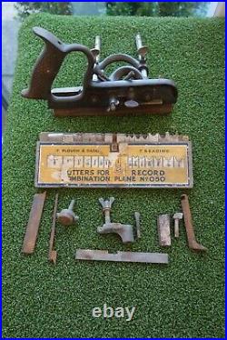 RECORD IMPROVED COMBINATION PLANE No 050 INC TUNGSTEN BOXED SET OF CUTTERS