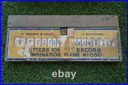 RECORD IMPROVED COMBINATION PLANE No 050 INC TUNGSTEN BOXED SET OF CUTTERS