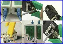 RJ45 Ethernet Network Cable Tester Crimping Stripper Cutter Tool Kit Set UKDC