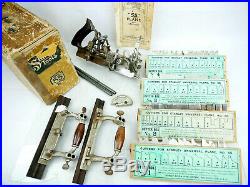 Rare Stanley No 55 Universal Plane Rule Level New Britain Conn 4 Cutter Set Old