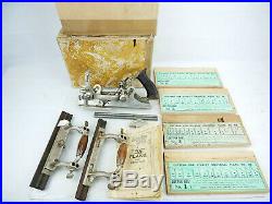 Rare Stanley No 55 Universal Plane Rule Level New Britain Conn 4 Cutter Set Old