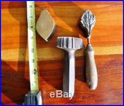 Rare Vintage Millinery Leaf Flower Iron Tool Mold Brass Antique Set Cutter #6