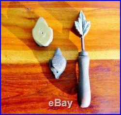 Rare Vintage Millinery Leaf Flower Iron Tool Mold Brass Antique Set Cutter #7