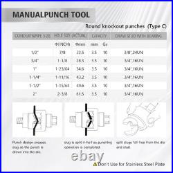 Ratchet Knockout Punch Set 1/2 to 2 Electrical Conduit Hole Cutter Ratchet Knockout Punch Set 1/2 to 2 Electrical Conduit Hole Cutter