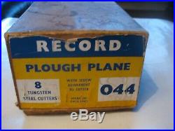 Record No 044 Plough Plane Boxed With 8 Cutter Set, Used Once