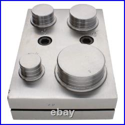 Round Disc Cutter Set with 4 Punches and Die. Tool for Cutting Accurate Circles