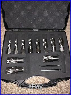SD Tools 13 Piece 1 Annular Cutter Set of 11 Broach Bits for Magnetic Drill HSS