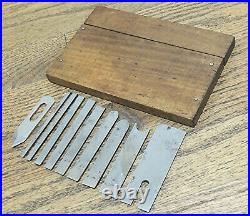 SET of STANLEY MILLER'S PATENT PLOW PLANE CUTTERS withBOX-HAND TOOL PARTS-141 143