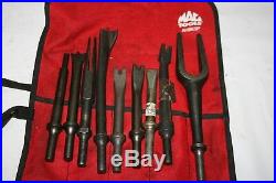 SNAP-ON TOOLS MAC TOOLS 9 pc AIR CHISEL CUTTER BALL JOINT SEPARATOR SET USA