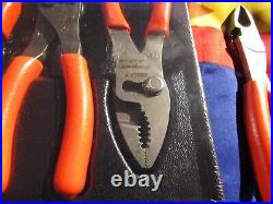 SNAP-ON TOOLS ORANGE TALON GRIP SLIP JOINT 3 PLIER SET WithSIDE CUTTERS #PL346ACFO