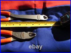 SNAP-ON TOOLS ORANGE TALON GRIP SLIP JOINT 3 PLIER SET WithSIDE CUTTERS #PL346ACFO