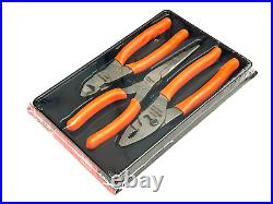 SNAP ON TOOLS USA PL307ACFO 3 Piece Pliers Cutter Set Orange Sealed New +