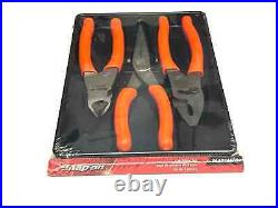 SNAP ON TOOLS USA PL307ACFO 3 Piece Pliers Cutter Set Orange Sealed New +