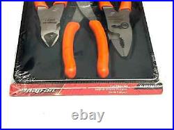 SNAP ON TOOLS USA PL307ACFO 3 Piece Pliers Cutter Set Orange Sealed New +