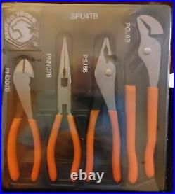 Sealed 4 Pc Matco Pliers-Groove & Slip Joint, Diagonal Cutter, Needle Nose, Tray