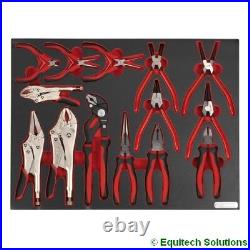 Sealey TBTP05 Tool Chest Tray Plier & Cutter Set Long Nose Needle Side Locking