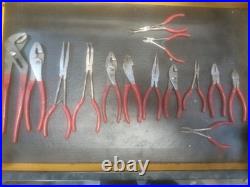 Set Of 14 Mac Pliers, Needle Nose, Cutters And Bag