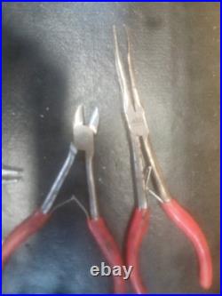 Set Of 14 Mac Pliers, Needle Nose, Cutters And Bag