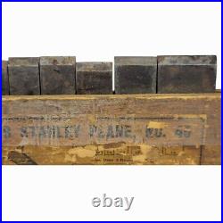 Set of 13 Antique Stanley No. 45 Combination Plane Cutters in Box