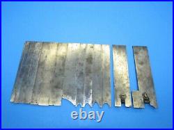 Set of 14 cutters blades irons for Siegley Union wood plow plane dado bead sash