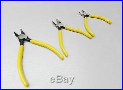 Set of 3 Diagonal Cutter Flush Cutting Pliers Plastic Sprue & Soft Wire CV-Steel