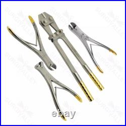 Set of 4 Pcs TC Pin Wire Cutters Orthopedic Surgical High Quality Instruments