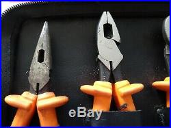 Set of Klein Tools 8pc Electrical Insulated Tool Set Cutters/Screwdrivers/Pliers
