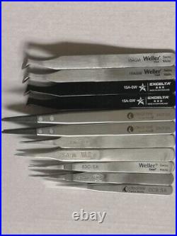 Set of Tools Tweezers and Cutters, Weller, Erem, Excelta, Ideal-tek 11pcs