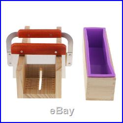 Silicone Soap Mold Wooden Soap Cutter Box Loaf Soap Cutter Cutting Tool Set