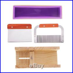 Silicone Soap Mold Wooden Soap Cutter Box Loaf Soap Cutter Cutting Tool Set