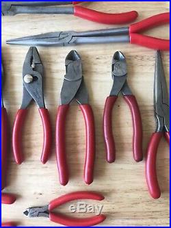 Snap-On Blue Point Tools (17) HUGE Lot of MINT Pliers Cutters Needle Nose Hose