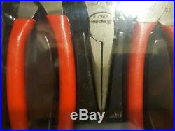 Snap On Tools 3 Piece Pliers/ Cutters Set PL300CF new sealed in package (Red)