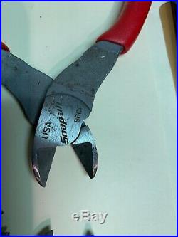 Snap-On Tools 3 pc Diagonal Cutters Set, PL803A, red handles, 184CCP, 86CF, 87CF