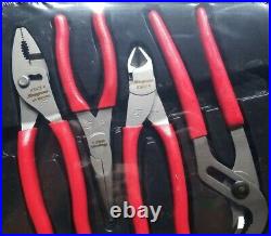 Snap On Tools 4 piece Pliers/Cutters set (RED) ITEM # PL400B (BRAND NEW)