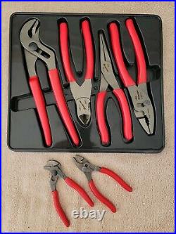 Snap On Tools 4 piece Pliers/Cutters set (RED) ITEM # PL400B Plus Mini