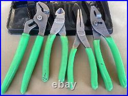 Snap On Tools 4pc Pliers / Cutters Set Green PL400BG 87ACF 96ACF 47ACF 91ACP