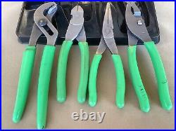 Snap On Tools 4pc Pliers / Cutters Set Green PL400BG 87ACF 96ACF 47ACF 91ACP