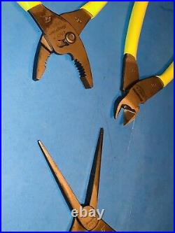 Snap-On Tools Like NEW 3pc Hi-Viz Soft Grip Assorted Plier Cutter Set PL307ACFHV