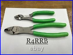 Snap-On Tools NEW 2pc GREEN Wire Stripper / Cutter & Crimper Pliers Lot Set