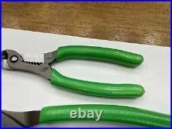 Snap-On Tools NEW 2pc GREEN Wire Stripper / Cutter & Crimper Pliers Lot Set