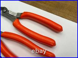 Snap-On Tools NEW 2pc ORANGE Lineman's & Wire Stripper / Cutter Pliers Lot Set