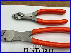 Snap-On Tools NEW 2pc ORANGE Wire Stripper / Cutter & Crimper Pliers Lot Set
