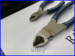 Snap-On Tools NEW 2pc POWER BLUE Soft Grip Diagonal Cutter Pliers Lot Set
