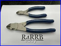 Snap-On Tools NEW 2pc POWER BLUE Soft Grip Diagonal Cutter Pliers Lot Set