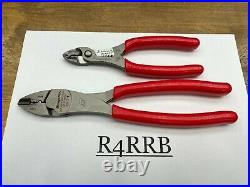 Snap-On Tools NEW 2pc RED Grip Wire Stripper / Cutter & Crimper Pliers Lot Set
