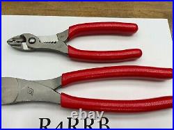 Snap-On Tools NEW 2pc RED Wire Stripper / Cutter & Crimper Pliers Lot Set