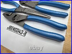 Snap-On Tools NEW PEARL BLUE 3 Piece Soft Grip Pliers / Cutters Set PL307ACFPB