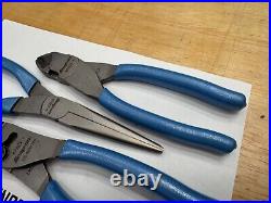 Snap-On Tools NEW PEARL BLUE 3 Piece Soft Grip Pliers / Cutters Set PL307ACFPB