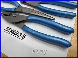 Snap-On Tools NEW PEARL BLUE 3 Piece Soft Grip Pliers / Cutters Set PL307ACFPB