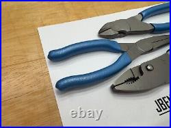 Snap-On Tools NEW PEARL BLUE 3 Piece Soft Grip Pliers / Cutters Set PL307ACFPB